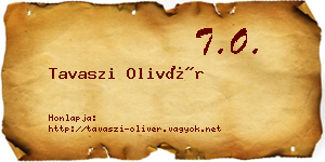 Tavaszi Olivér névjegykártya